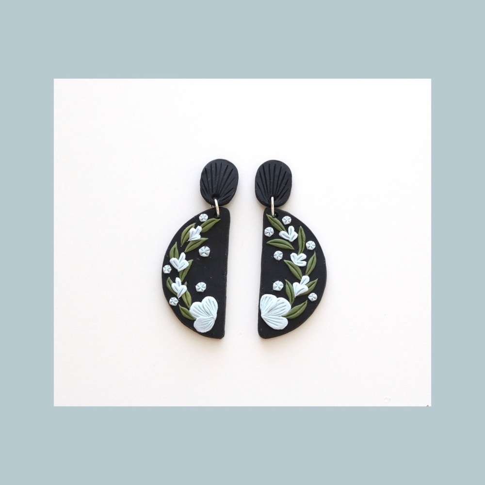 Handmade polymer clay earring
